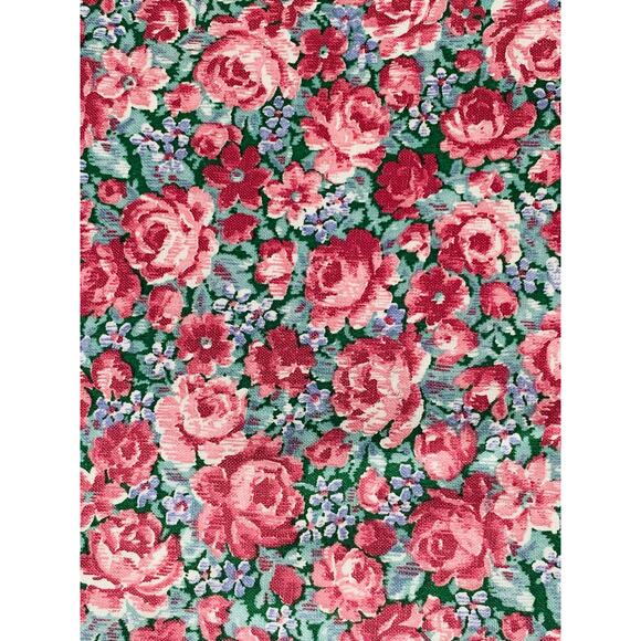 Quilting Fabric By The Yard Mauve Rose Peter Pan Vtg Green 44 Wide Small Print - Picture 1 of 5